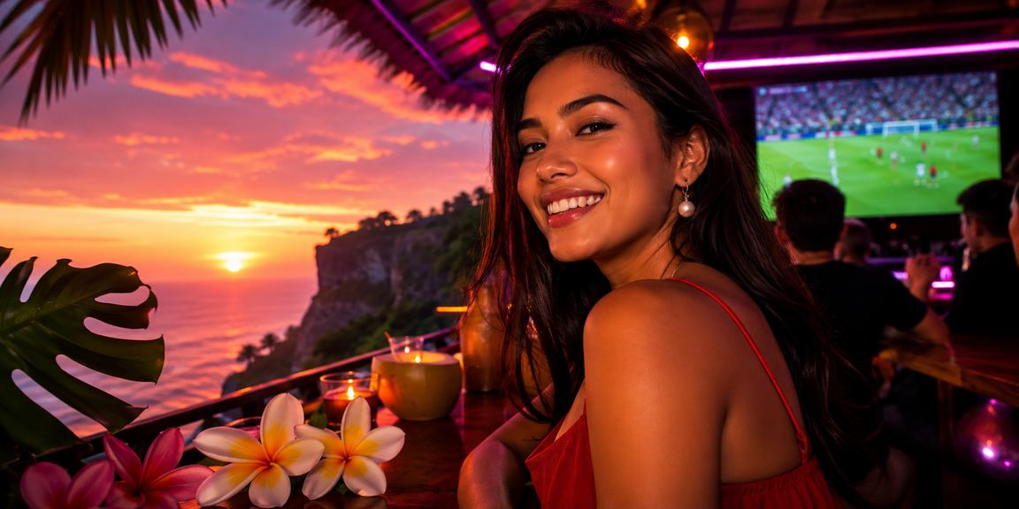 Layar neon dengan tampilan platform betting yang cerah dan modern