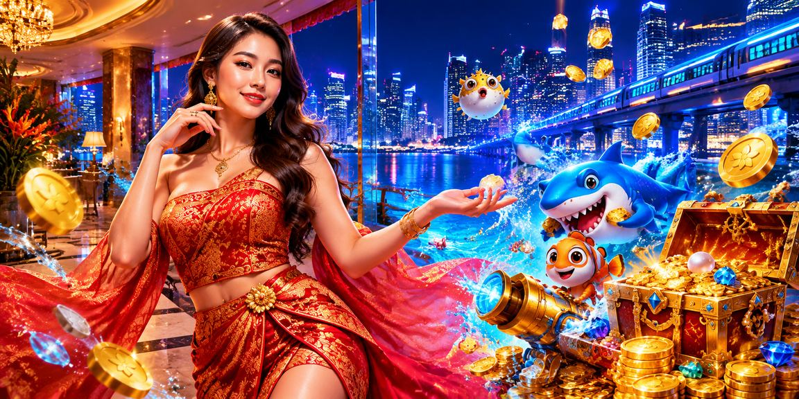 Suasana festival dengan permainan tembak ikan ban ca yang ramai